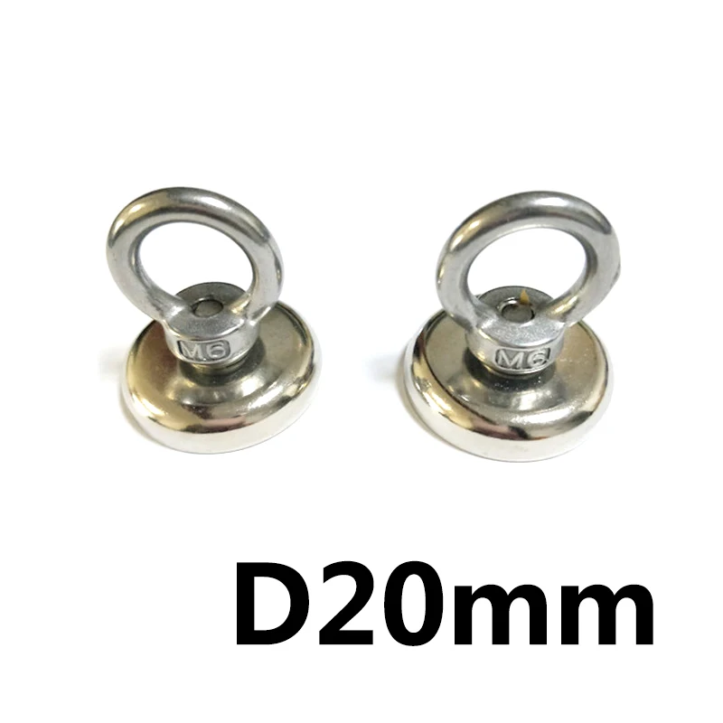 D20mm сильный Мощный круглый неодимовый магнит крюк спасательный рыболовное