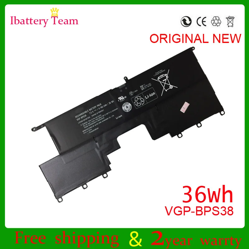 VGP-BPS38 Laptop battery for sony PRO13 PR011 SVP13 P13226SC BPS38 batteria batteries AKKU 7.5V 4740mah | Компьютеры и офис