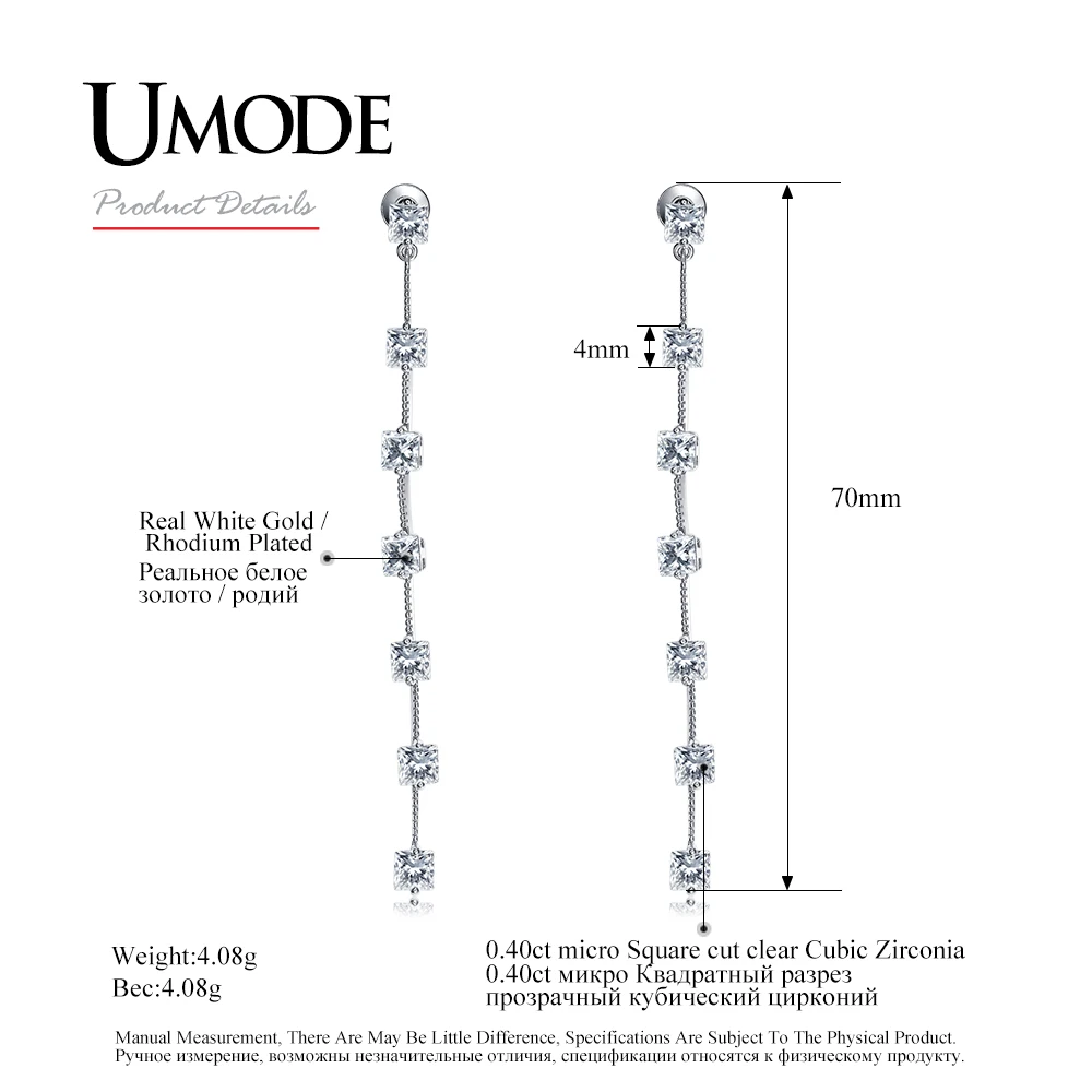 Женские длинные серьги-подвески UMODE модные геометрические серьги с квадратными