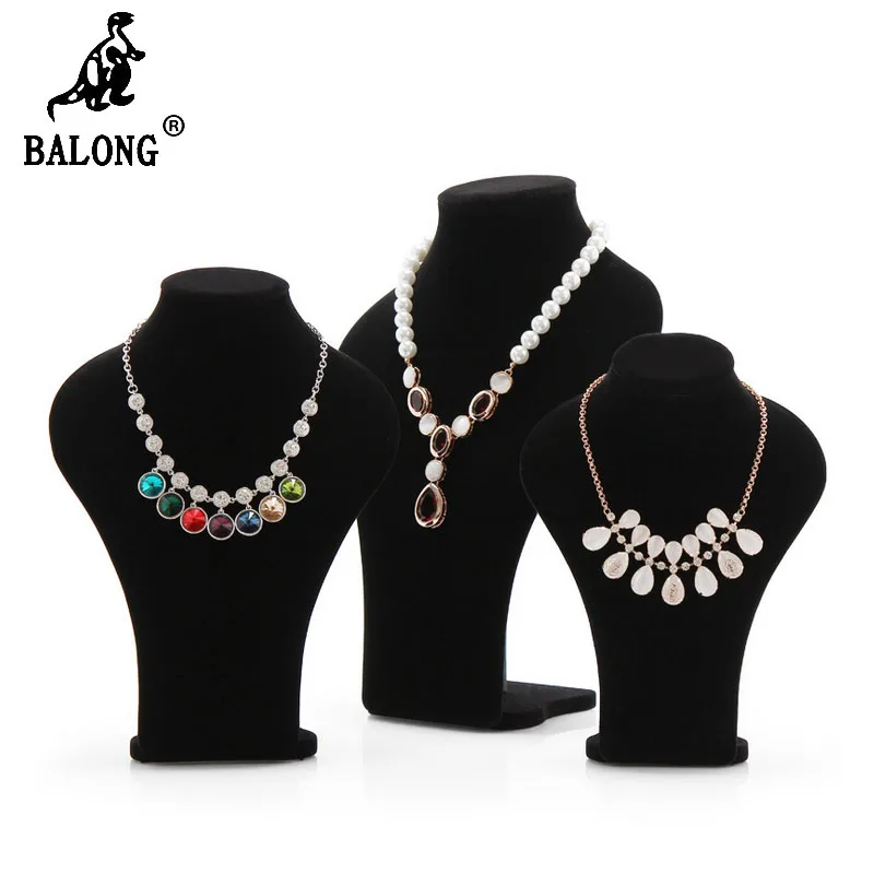 Флокирование Ожерелье Дисплей Стойки Портрет модели Кулон Ювелирные Изделия