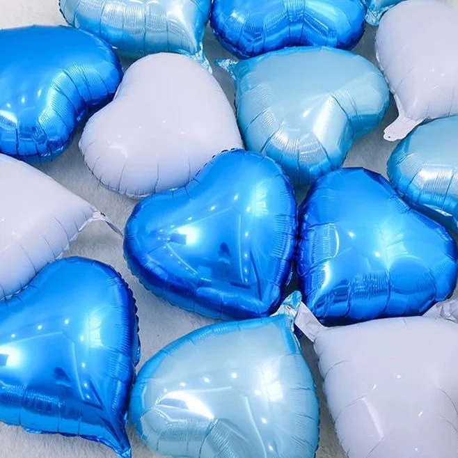 Stephanie Blue-Blue 10 шт. 18 дюймовый смешанный шарик в форме сердца гелиевая фольга воздушные шары для свадьбы декоративный для Бэйби шауэра День рождения украшения Дети - Цвет: Stephanie Blue-Blue