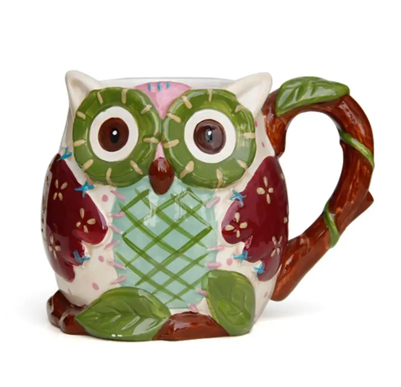 

Ручная роспись с милой совой Керамика ручка чашки воды чашки для молока кофе США Путешествия сувенирные кружки Офис посуда подарок