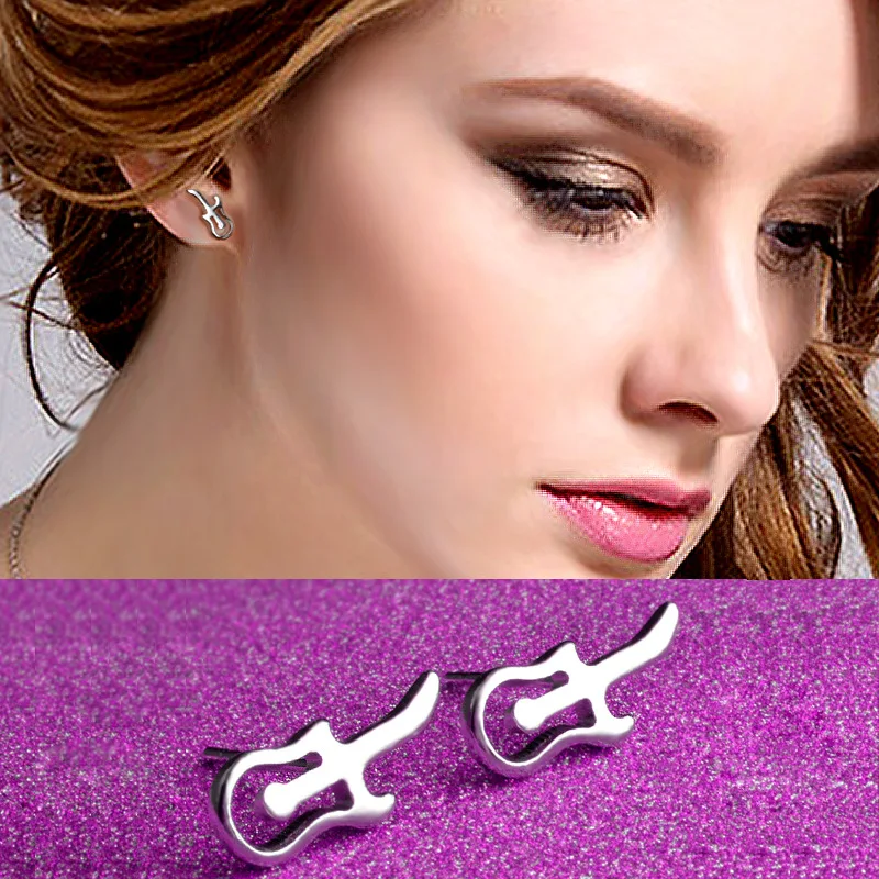 Серьги пусеты ONSTALL Treble Clef музыкальные дикие милые модные капельки гитара ноты