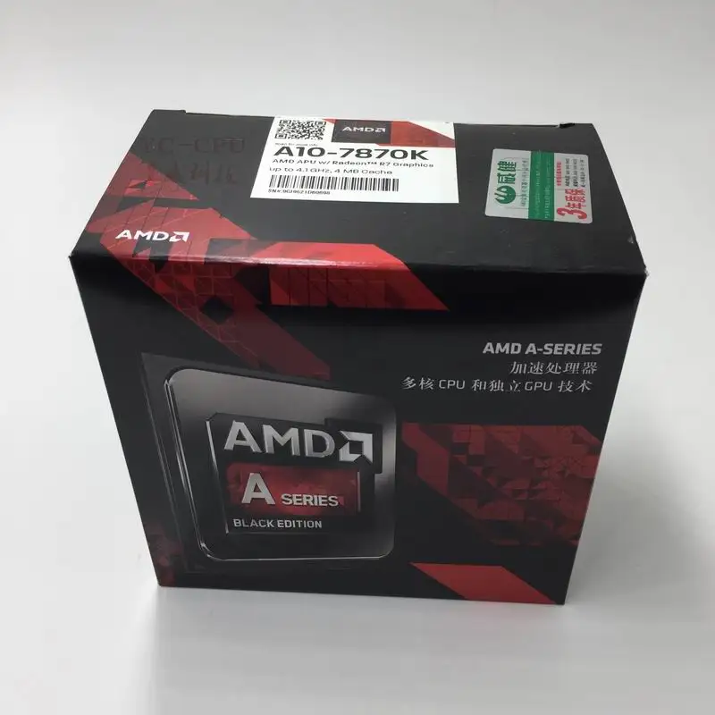 AMD APU A10-7870K Процессор процессор коробку с радиатор 4 ядра 3 9 ГГц Мб разъем FM2 + Кэш