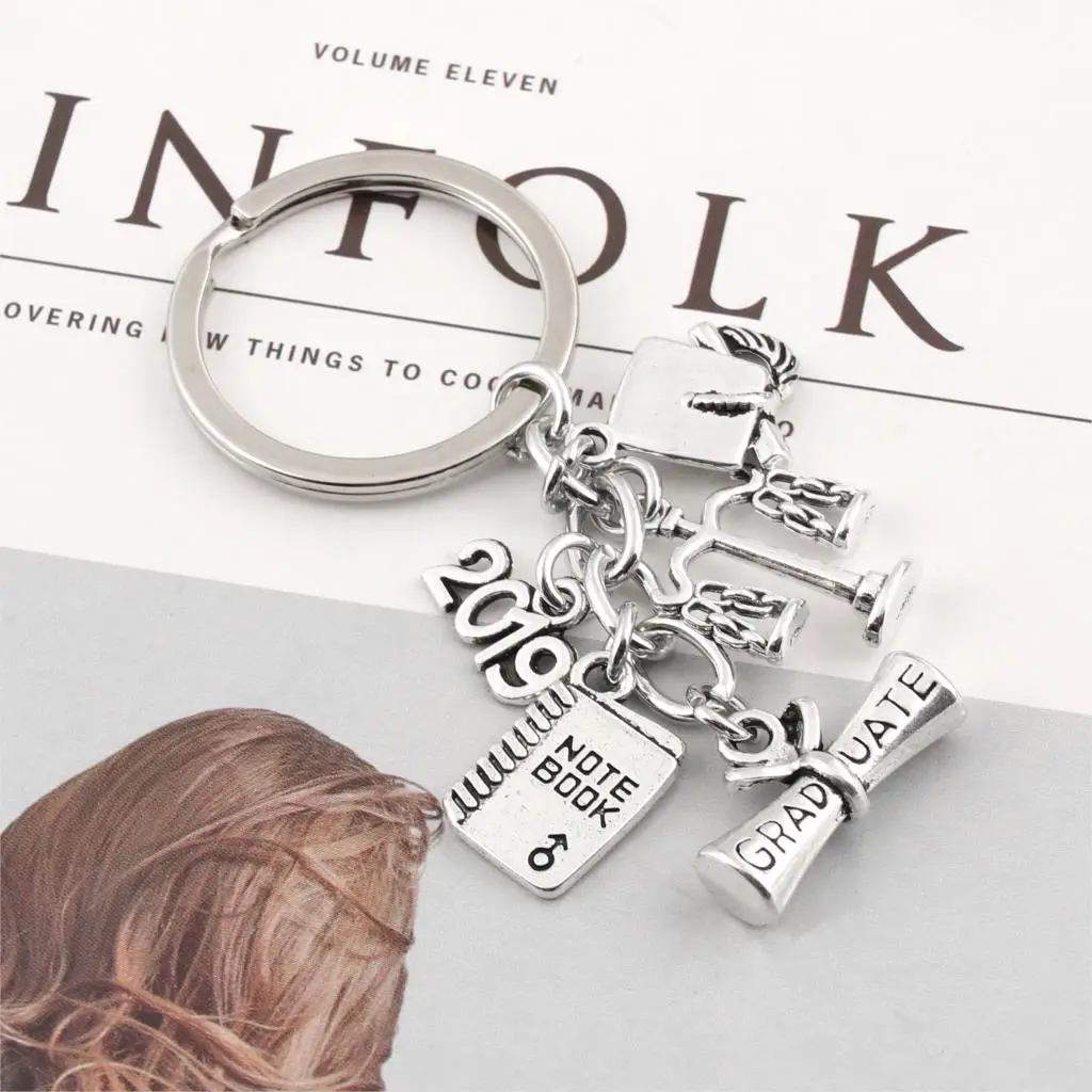 1Pc 2019 Student Notebook Keychain Diplom Graduation Caps Keyholder Day Classmates Friendship GiftE2391 | Украшения и аксессуары