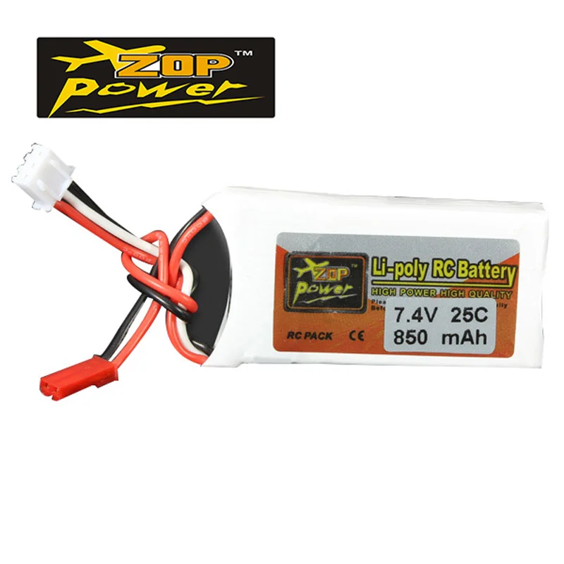 Разъем ZOP Power 7 4 В 850 мАч 2S 25C Lipo Battery jst для радиоуправляемых дронов с камерой FPV