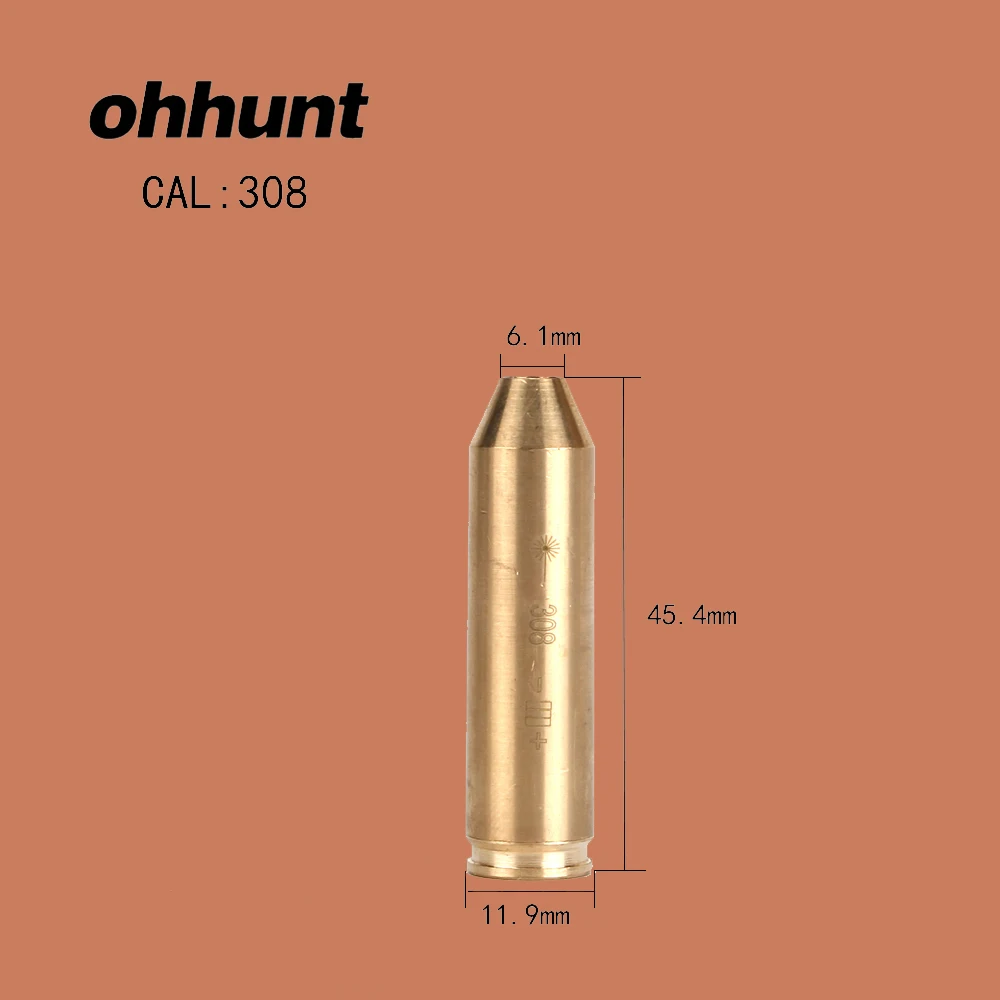 

Ohhunt CAL .308 красная лазерная установка, латунный материал, картридж, красная точка, лазерный прицел для охоты