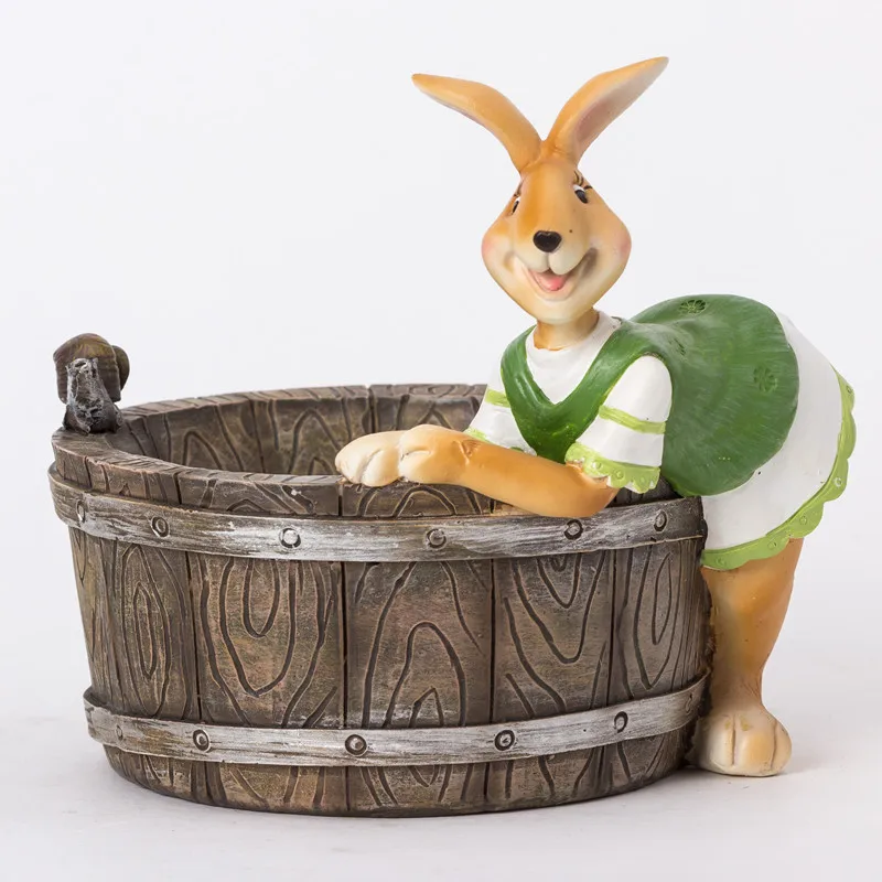 Полимерные цветочные горшки суккулентные для растений Животные Смола каваи