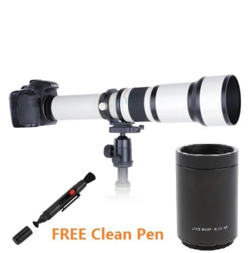 JINTU 650 1300 мм 2600 супер телеобъектив + 2 телеконвертера для Фотоаппарата Canon EF M M1 M2 M3 M4