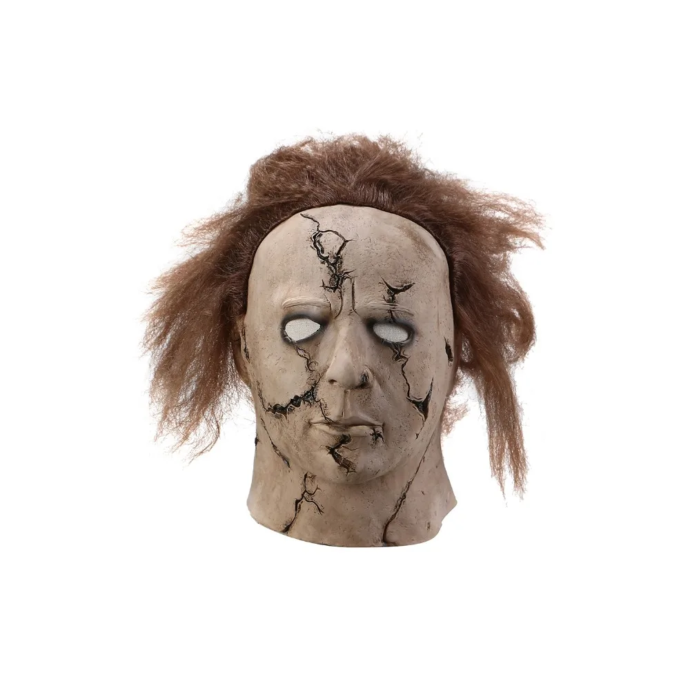 Men's Decaying Mask with Hair Tricky Horror Grimace Ghost Zombie Halloween Scary Clown Joker Costume | Дом и сад