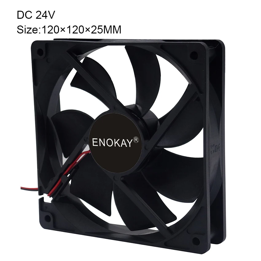 Бесшумный компьютерный кулер Enokay тихий 120x120x25 мм 12 В 24 в 2Pin XH2.54 см чехол для ПК 120