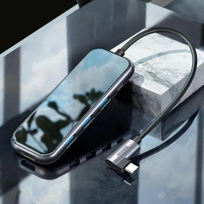 Baseus UCN3277 usb type-C 3,0 концентратор 3 USB3.0 4K HDMI PD зарядный адаптер док-станция разветвитель для ноутбука настольный компьютер