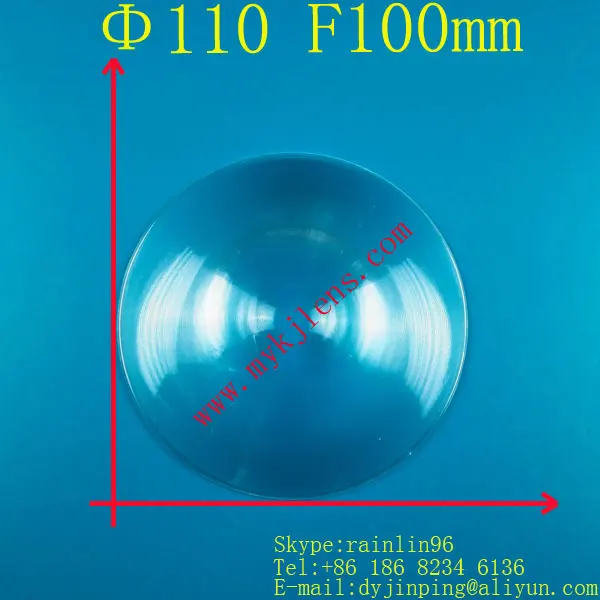 Optical acrylic Biconvex lens diameter 110mm focal length 100mm for DIY 3D google cardboard VR,fresnel lens solar heat