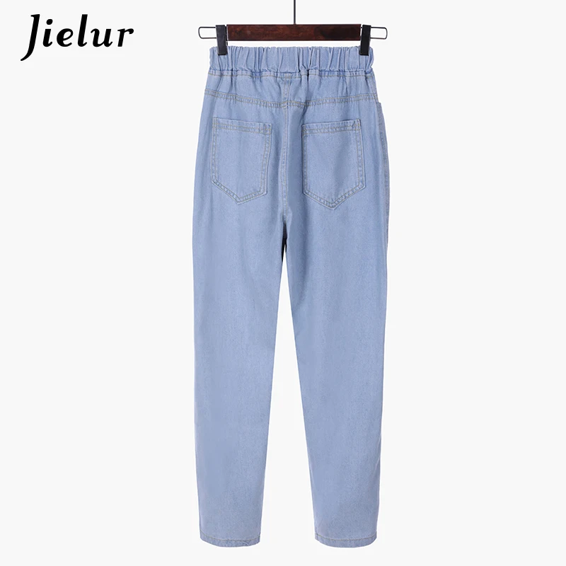 Jielur Chic S 5XL Kawaii кружево джинсы Mujer 2020 в Корейском стиле короткие синие с высокой