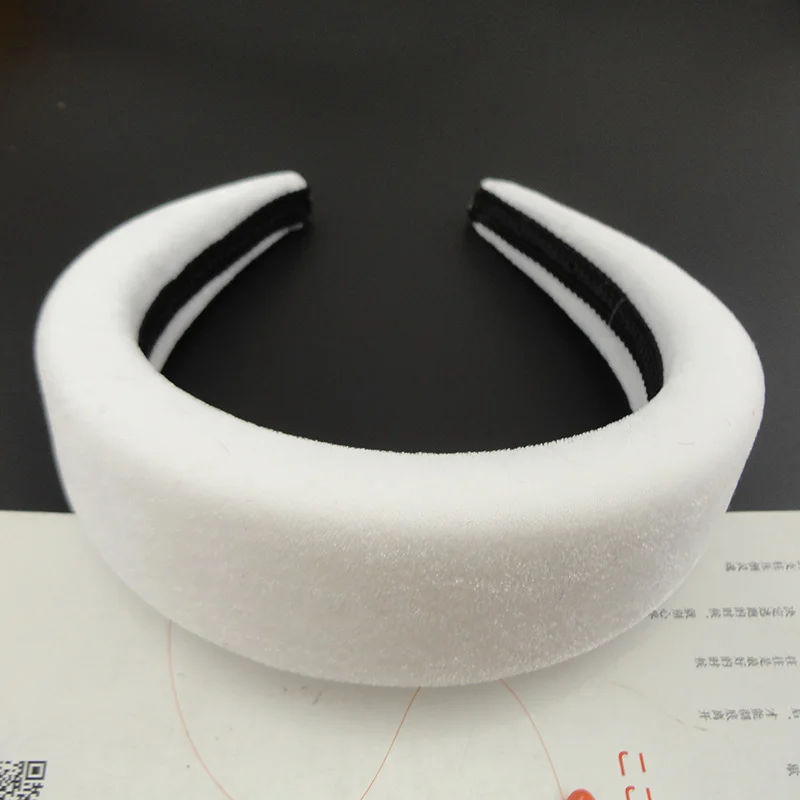 5PCS 4.0cm Thick sponge filled Velvet Fabric Covered Plastic headbands hair Hoops for women Hot Chunky hairbands |