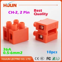 10pcslot 2 pin 36a push quick cable connector high quality universal reuseable clamp terminal wiring 0 5 6mm2 wire red ch 2