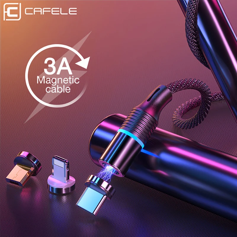 Cafele Магнитный Micro USB кабель для iPhone samsung type-c зарядный Магнитный зарядный адаптер usb type C кабели для мобильных телефонов