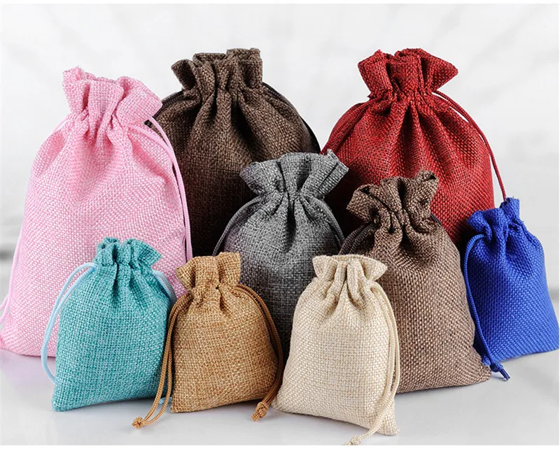 5pcs 7*9cm Color environment-friendly bundle mouth imitation gunny bag cosmetic aromatherapy material packaging | Украшения и