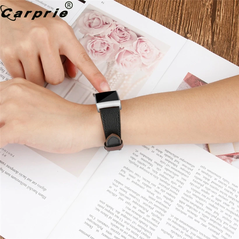 

Newly Design Leather Smart Wristband Bracelet Watch Wrist Band Strap For Fitbit Charge 3 Smart Watch Accessory Replacement 81017