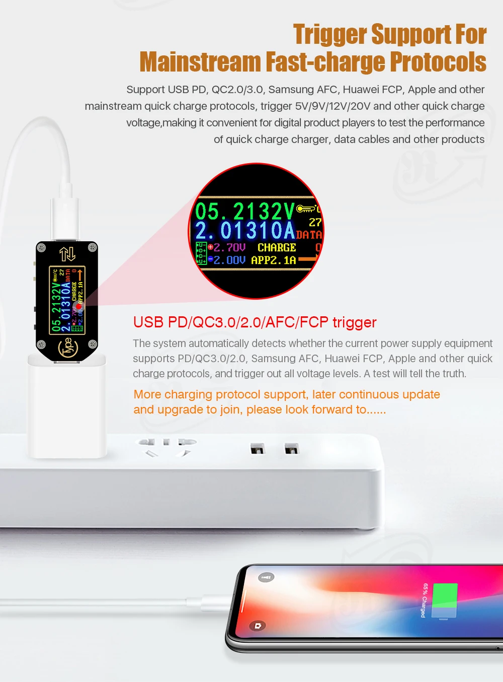 RD TC66/TC66C тип-c PD триггер USB-C Вольтметр Амперметр Напряжение 2 способ измеритель тока мультиметр PD зарядное устройство батарея USB Тестер