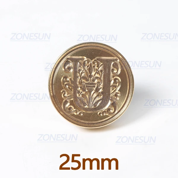 U with handle ZONESUN Письмо Конверт уплотнение воск медь печать штамп искусство декоративное уплотнение воск печать штамп деревянная ручка свадебный пост подарки - Цвет: U with handle