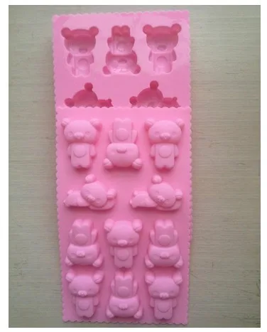 Силиконовая форма медведь торт печенье Шоколадное Мыло плесень льда Куб лоток 21