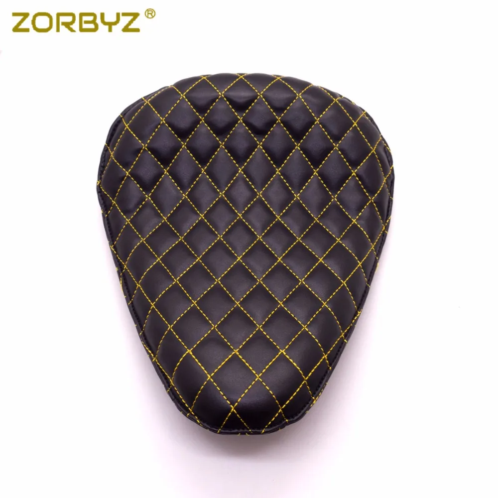 ZORBYZ мотоцикл Черный Синтетическая кожа Алмазный Стиль Solo Seat для Triumph Suzuki Harley Sportster
