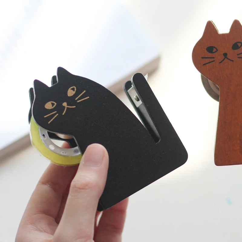 2018 Новый Диспенсер для скотча kawaii Ретро Деревянный Резак укладки кошек Миранда