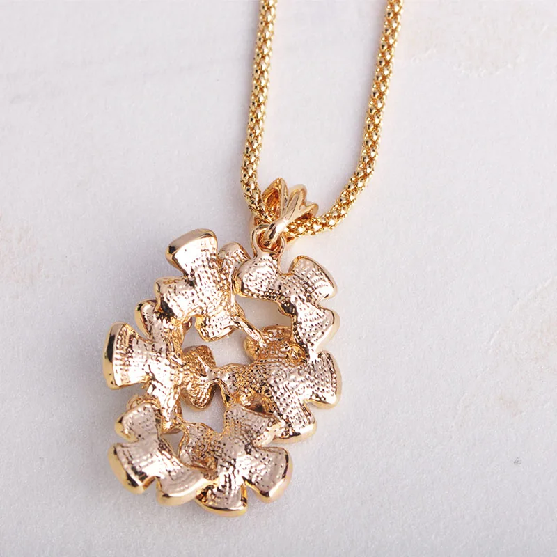 Blucome модные оранжевые эмалированные Цветочные цепочки и ожерелья серьги кольца