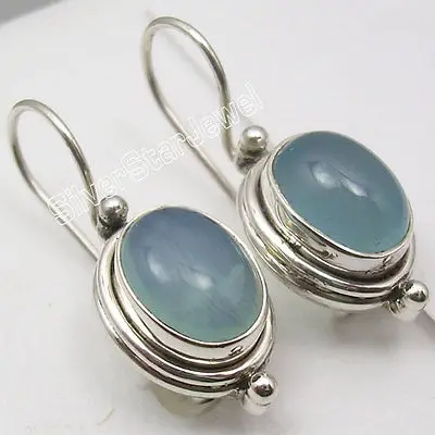 Chanti Международный серебряный с лунным камнем, Lapis, жемчуг и другой выбор драгоценных камней вариации серьги - Окраска металла: Chalcedony