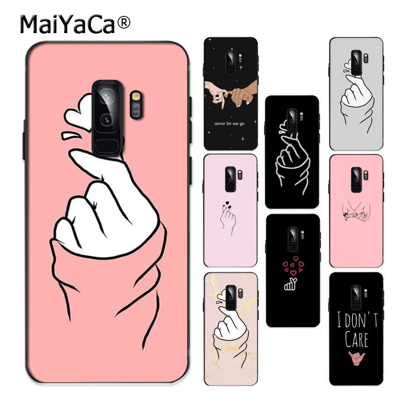 Черно белый розовый чехол MaiYaCa с рисунком любовного сердца для Samsung S9 plus S5 S6 S6edge