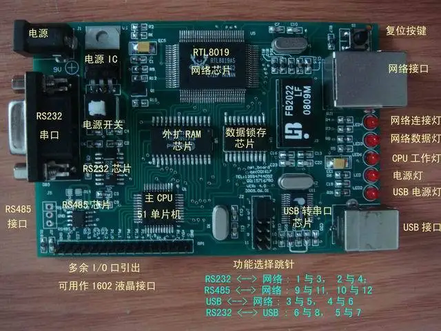 

Для RS232, USB-порта, USB-коммутатор, сетевая Ethernet макетная плата STC TCP/IP