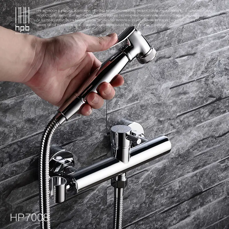 HPB горячей и холодной воды латунь ванная комната туалет переносной спрей с держателем для душа Ручной Биде grifo ducha биде кран HP7008
