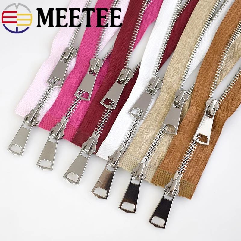 Meetee 120 см 5 # Металлические молнии двойной слайдер открытый конец молния DIY Швейные