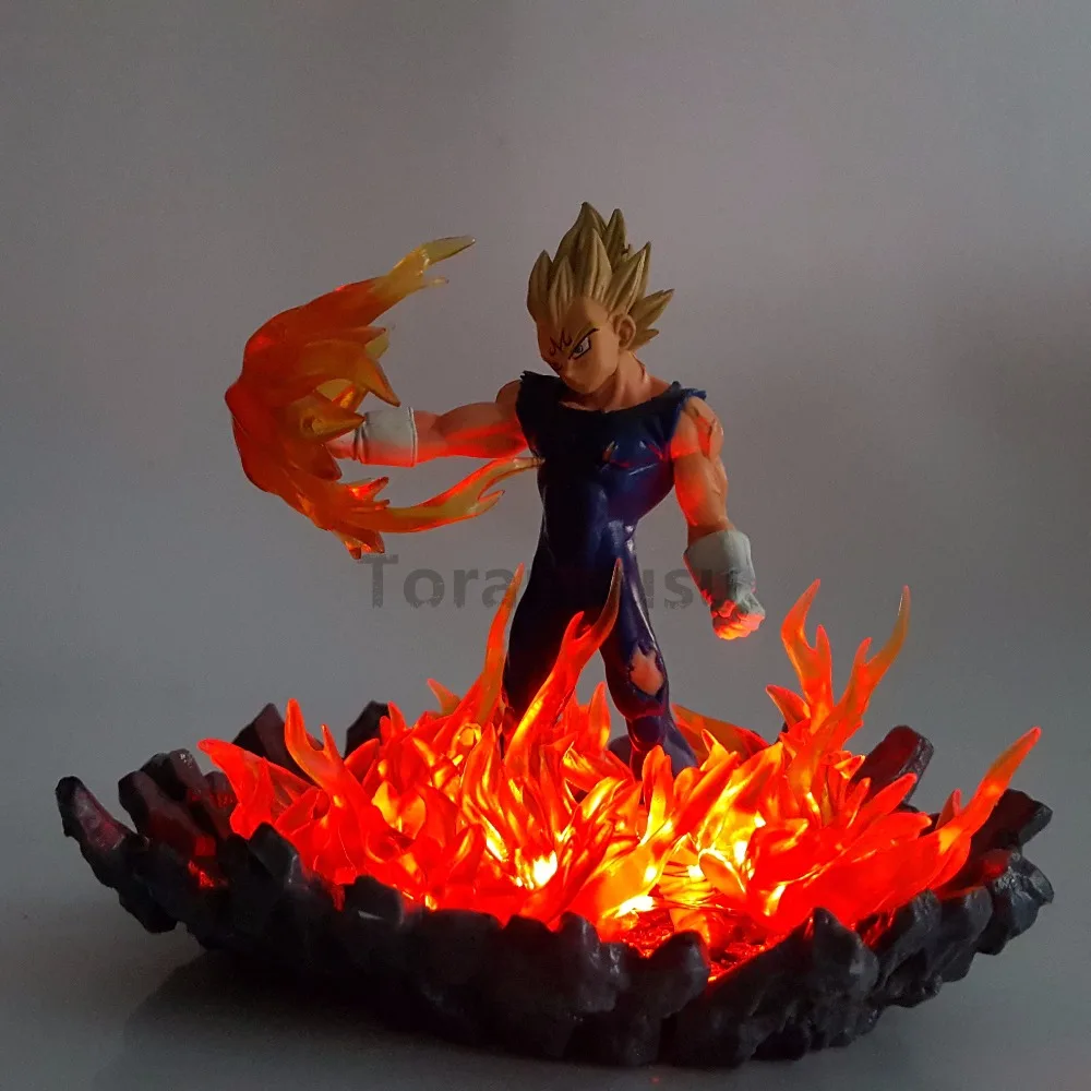 Dragon Ball Z фигурки Вегета супер сайян, «Жемчуг дракона светодиодное освещение огонь база ПВХ аниме Dragon Ball и Super Goku Вегета игрушка фигурка игрушечные фигурки из игры Dragon Ball DBZ(“