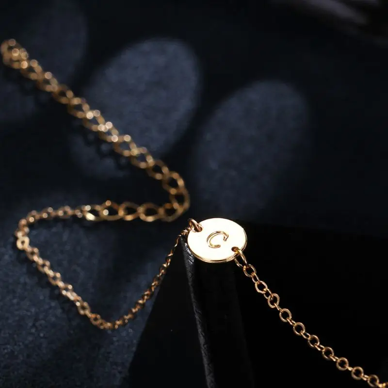 JAVRICK Alphabet Letter Initial Disc Bracelet Gold A to Z Friendship Gifts | Украшения и аксессуары