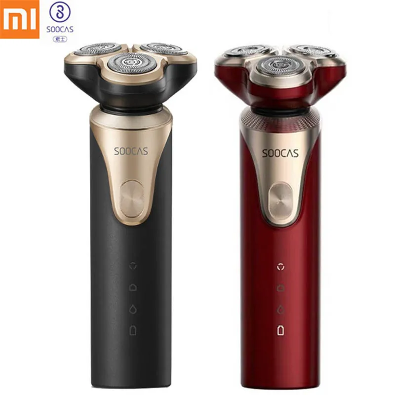 Xiaomi Mijia Soocas S3 электробритва для мужчин, 3 режущие головки для сухого влажного бритья, Беспроводная Usb перезаряжаемая Водонепроницаемая бритва