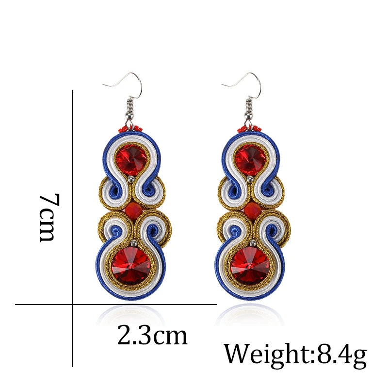 Этнические плетеные висячие серьги ручной работы Индивидуальные ювелирные