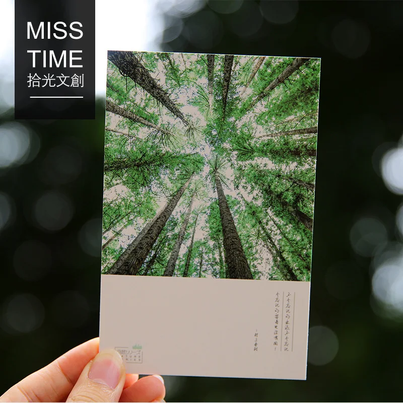 30pcs/lot The Forest Green Plants Kawaii Cartoon Postcards Cute DIY Envelop Gift Card Creative Bookmark Wholesale|envelope kawaii|postcards