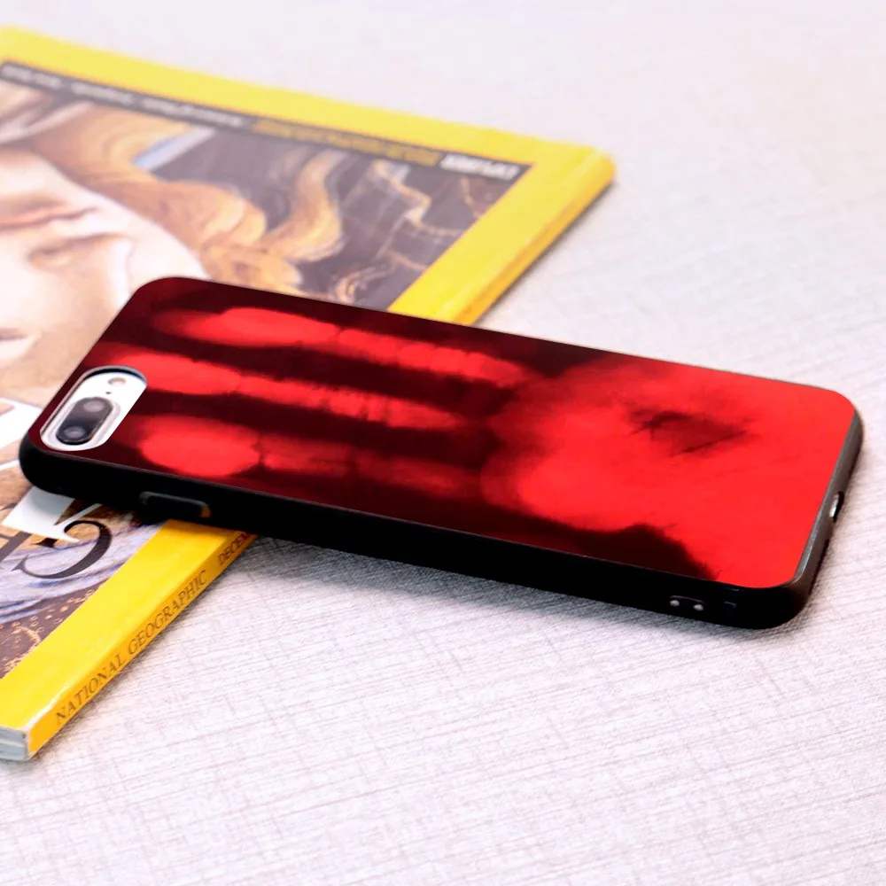 Матовый PC термальность сенсор чехол для iphone 6 6s тепла индукции мягкий Fundas 7 plus