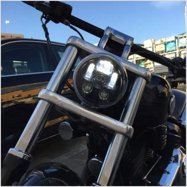 

Free shipping! 1 PCS 5.75'' H4 Hi Lo LED Headlight 5-3/4" Projector lamp led headlight Motorcycle Registered