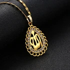 Ожерелье женское, классическое, арабское, мусульманское, мусульманское, с кулоном Стразы золотого цвета, подарок Рамадан