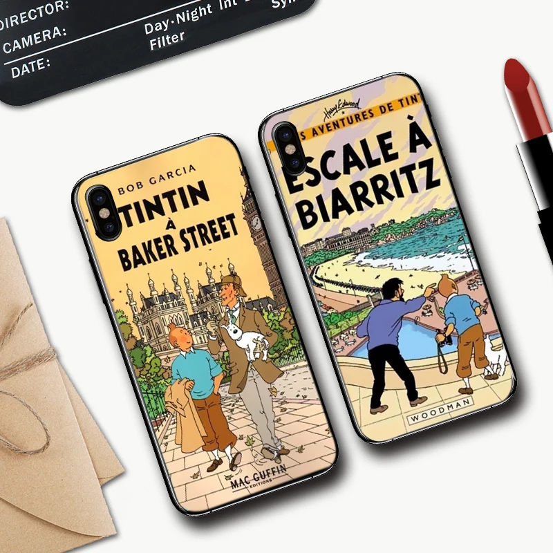 Разноцветный силиконовый чехол Adventures of Tintin для iPhone 5 SE 5S 6 6S Plus 7 8 11 Pro X XS Max XR |
