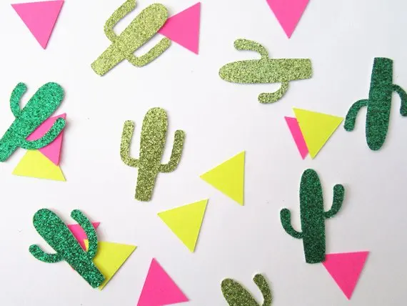 Блеск кактус с резным узором fiesta на день рождения Confettis разброс таблицы для