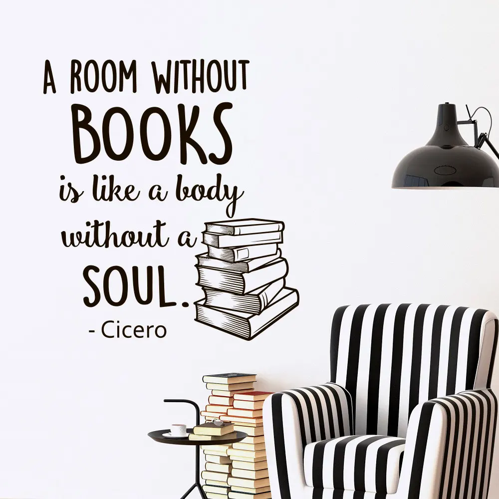 Семейная книга комната без книг это как тело души виниловая надпись