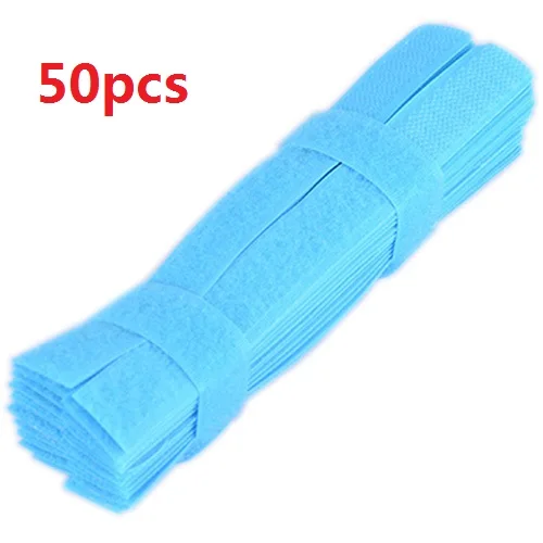 50pcs sky blue Устройство для сматывания кабеля, 50 шт., органайзер для кабелей, управление, цветное зарядное устройство, держатель кабеля, шнур, управление, протектор, аксессуары для наушников - Цвет: 50pcs sky blue