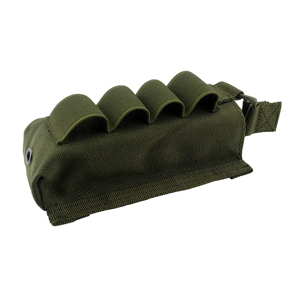 Army Green Тактический Подсумок с креплением MOLLE охоты 12 калибра сумка для амуниции M4 M16 5,56. 223 подсумок с 4 раундов 12G Дробовые Эластичные подтяжки - Цвет: Army Green