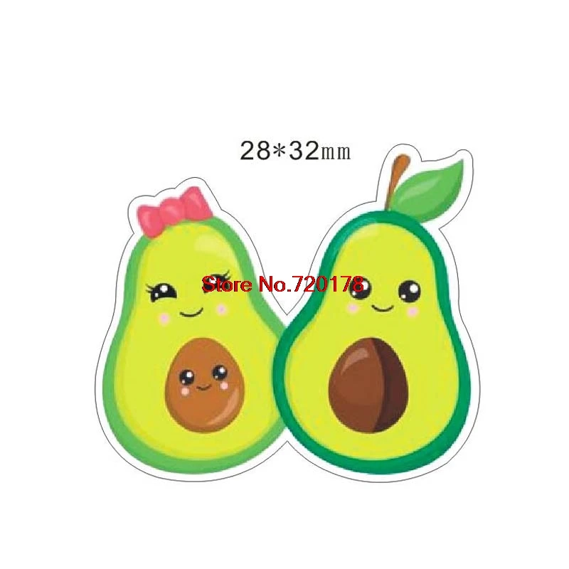 

30pcs/50pcs cartoon Avocado plastic flat back planar resin for DIY Craft Supplies 1.2inch JOR109