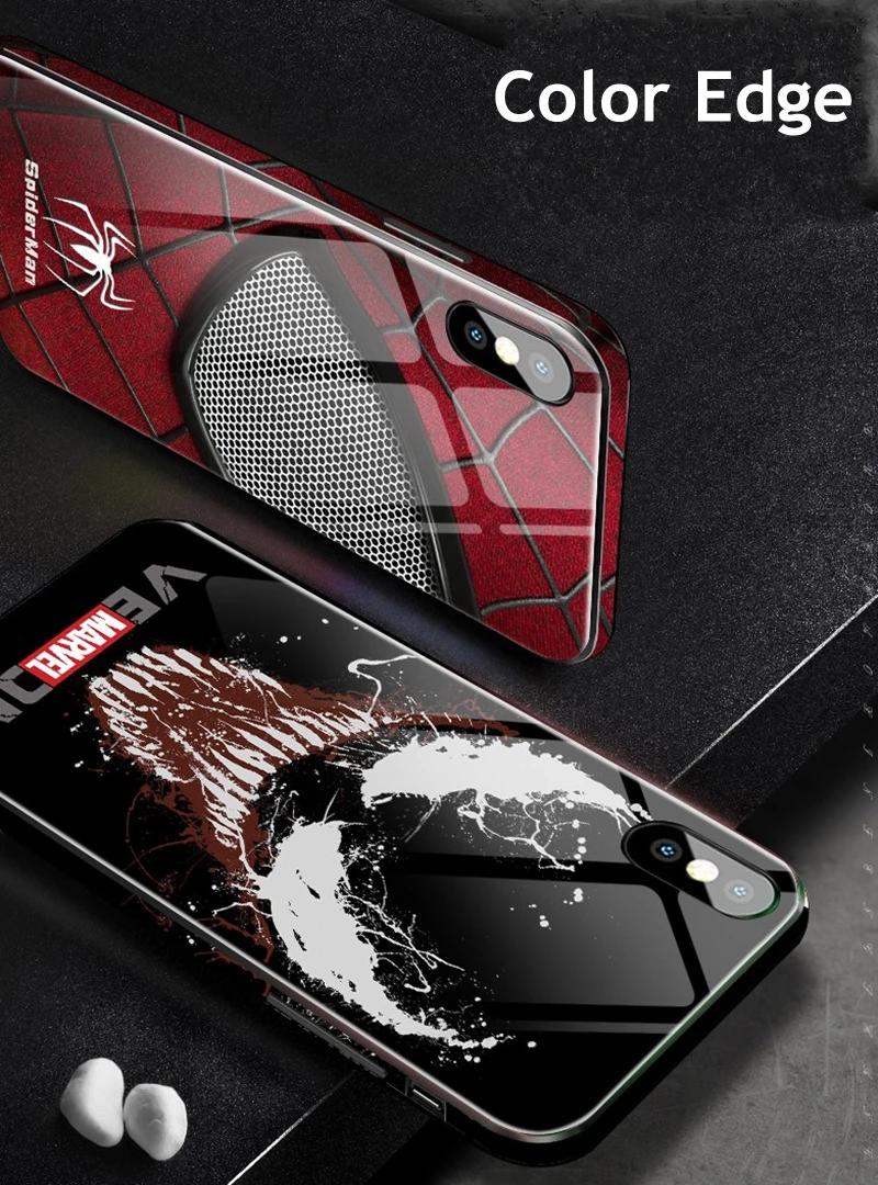 Чехол для очков для iphone XS MAX XR X 10 6plus Marvel Бэтмен Человек-паук Чехлы для iphone 6 S 6 S plus iphone 7 8 Plus цветной чехол