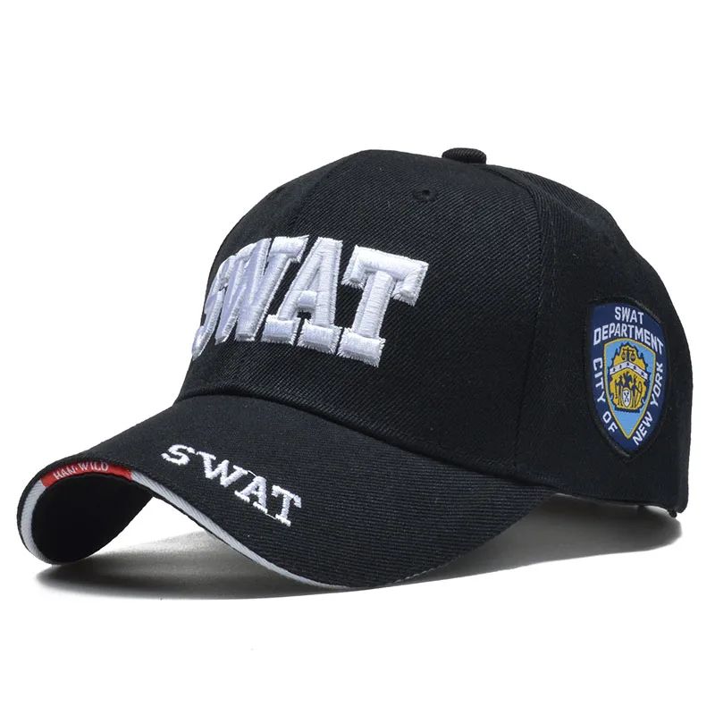 Мужская бейсболка женская шапка для папы 3D вышивка Swat надпись Gorras Planas Snapback Bone